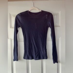 Madewell navy ribbed sheer top size XXS
